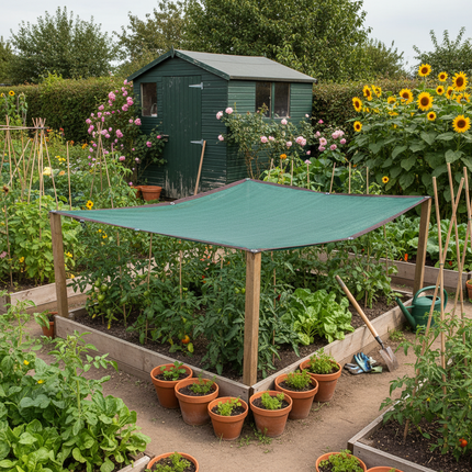 HDPE sunshade net in British allotment