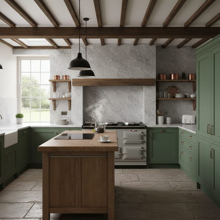 Italian Grey Period Property Kitchen