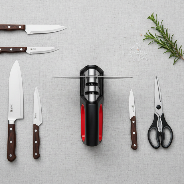 Knife Sharpener – Flat Lay