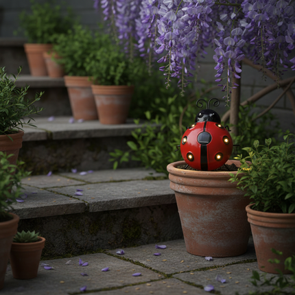 Ladybug Solar Light – Warm White Porch Step