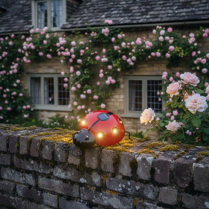 Ladybug Solar Light – Warm White Stone Wall