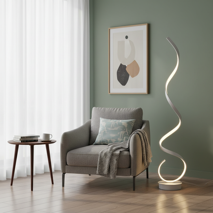 LED Spiral Floor Lamp White 3 Color