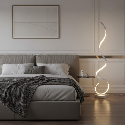 LED Spiral Floor Lamp White Dimmable