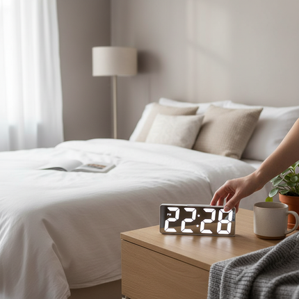 Mirror LED Alarm Clock 7