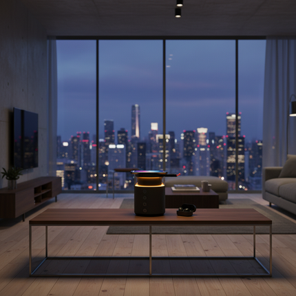 Modern apartment evening ambiance
