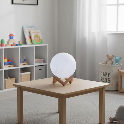 Moon LED Lamp in Playroom