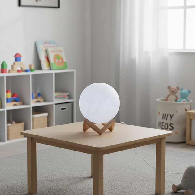 Moon LED Lamp in Playroom