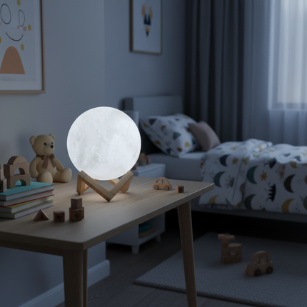Moon LED Lamp on Desk