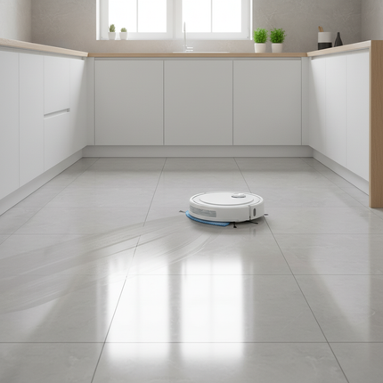 Mopping kitchen floor