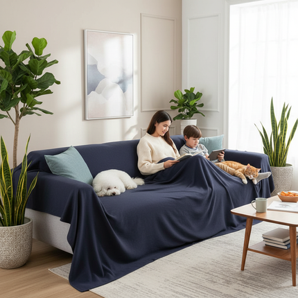 Navy Blanket Family Living