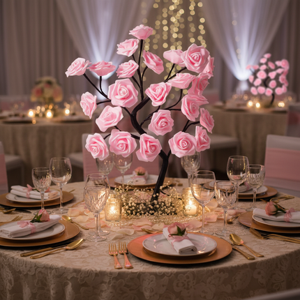 Pink Rose Lamp Wedding