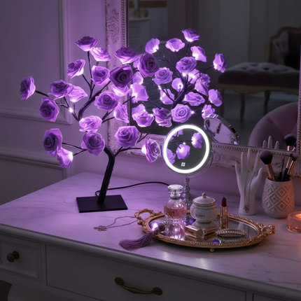 Purple Rose Lamp Vanity