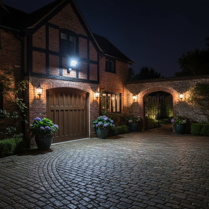 Quintessential British garage courtyard
