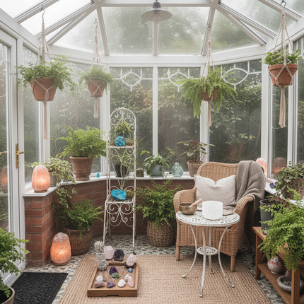 Raw apatite minerals in conservatory