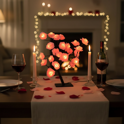 Red Rose Lamp Dinner