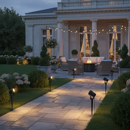Refined manor house outdoor space