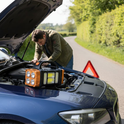 Solar charging during roadside emergency