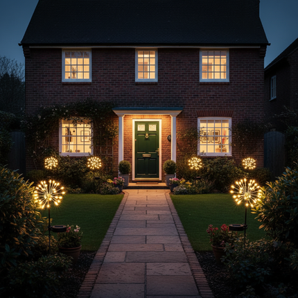 Solar Firework Lights – 4 Pack Front Garden