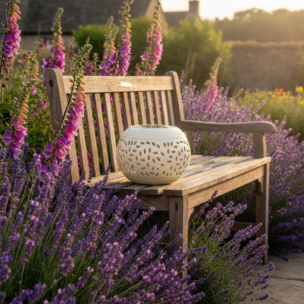 Solar Lantern – Black Garden Bench
