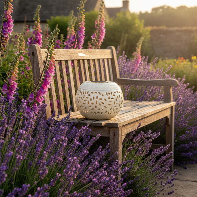 Solar Lantern – Black Garden Bench
