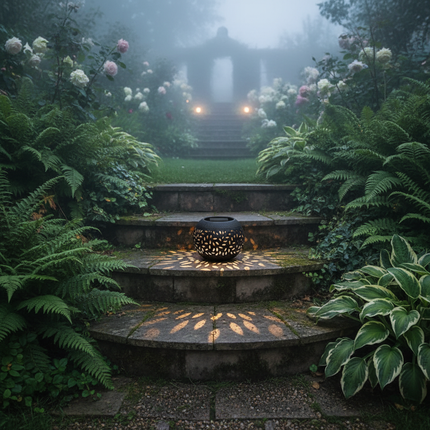 Solar Lantern – Black Garden Steps