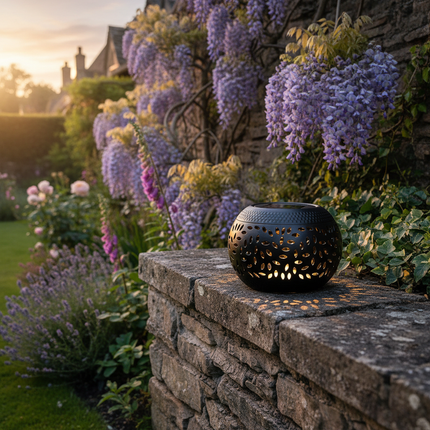 Solar Lantern – Black Stone Wall