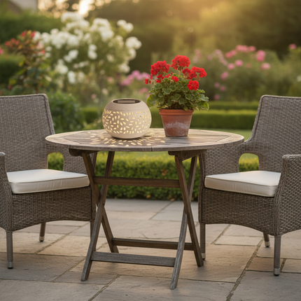 Solar Lantern – White Patio Table