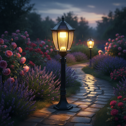 Solar Lawn Lamp – Cottage Garden