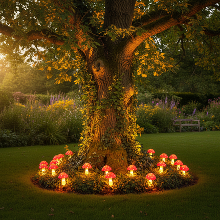 Solar Mushroom Lights – Oak Tree Base