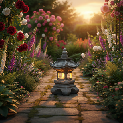 Solar Pagoda Lantern – Cottage Garden Path