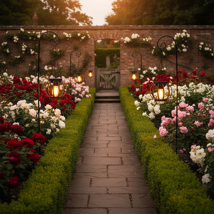 Traditional walled garden pathway