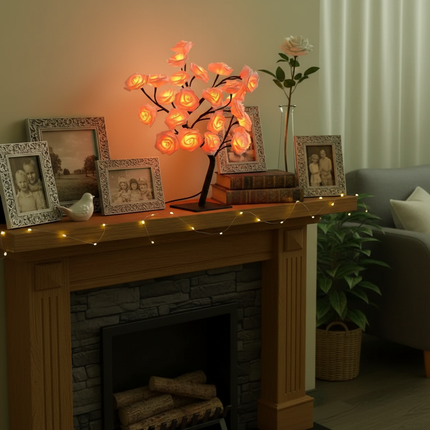 White Rose Lamp Mantel
