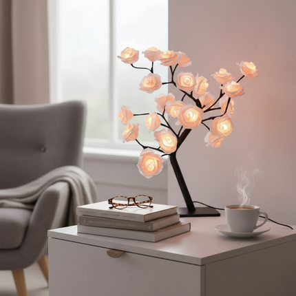 White Rose Lamp Reading Nook