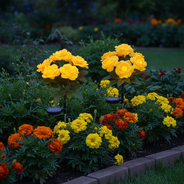 Yellow Rose Lights Summer Border
